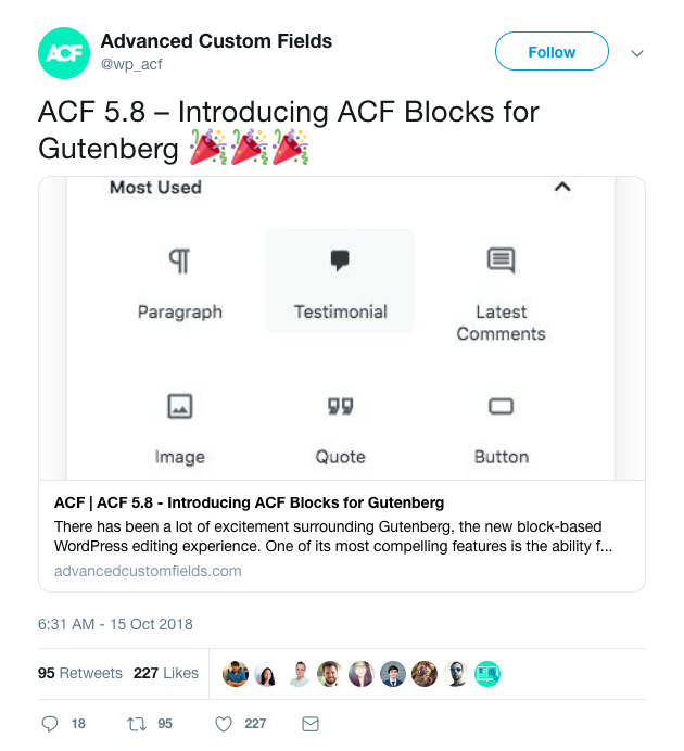 ACF + Gutenberg